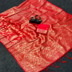 Premium Meenakari Jacquard Woven Saree with Blouse